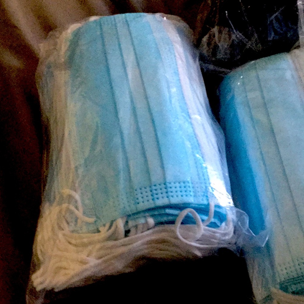 50 3 layer mask blue